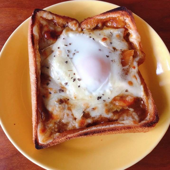簡単!カレーの残りでカレートースト☆